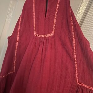 Impeccable Pig large Burgundy halter dress
